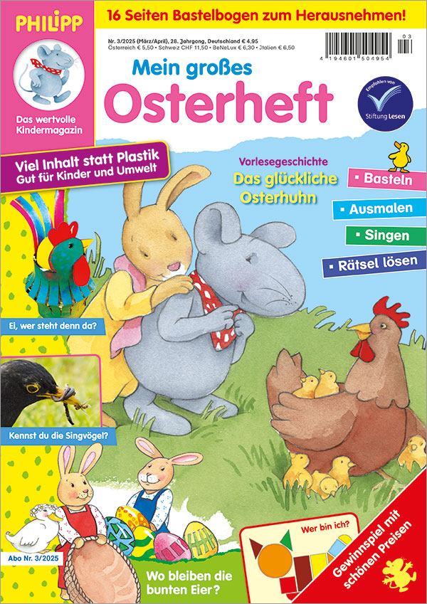 Die Titelseite der Kinderzeitschrift PHILIPP die Maus Ausgabe 3/2025