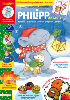 Die Abbildung zeigt das Titelblatt von PHILIPP die Maus Ausgabe 12 2023
