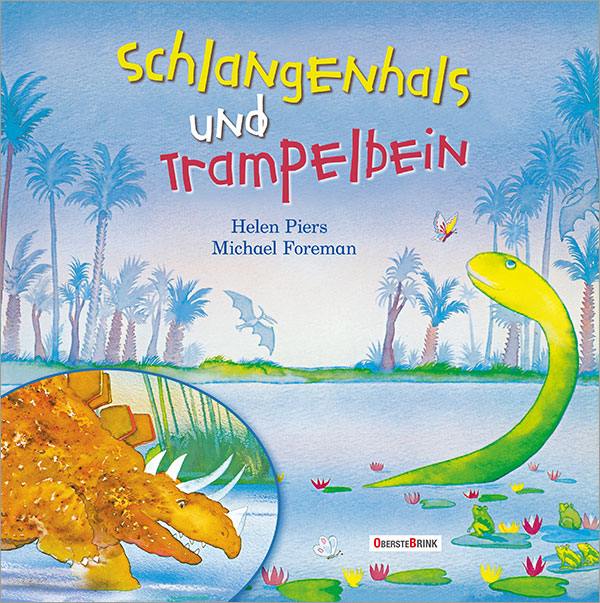 Die Abbildung zeigt das Titelbild des Kinderbuches Schlangenhals und Trampelbein